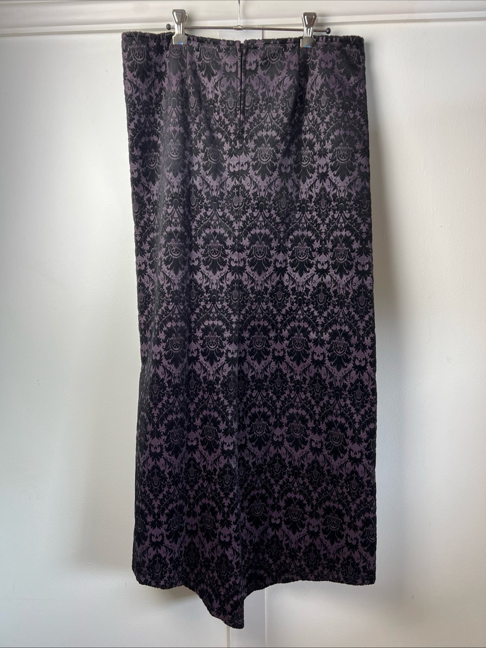 Lip Service Quoth the Raven Black Purple Damask Fishtail Mermaid Y2K Goth Skirt - Picture 6 of 13